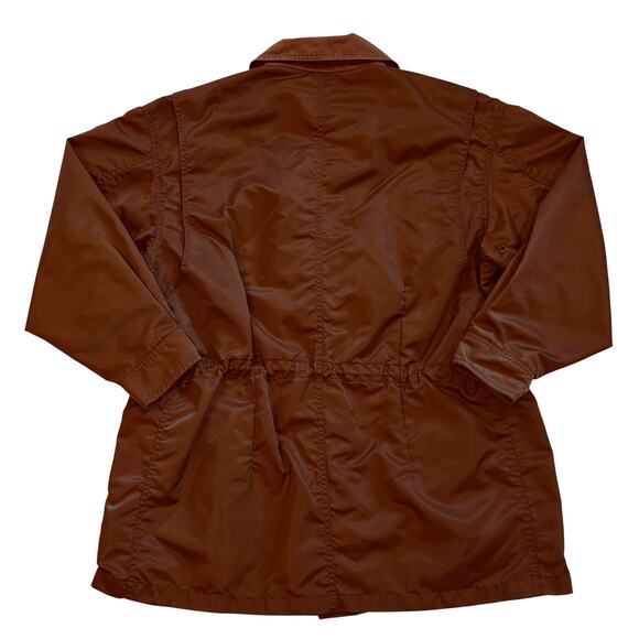 Ralph Lauren Utility Coat Womens S Brown Taffeta Nylon Jacket Drawstring Waist - Picture 2 of 15